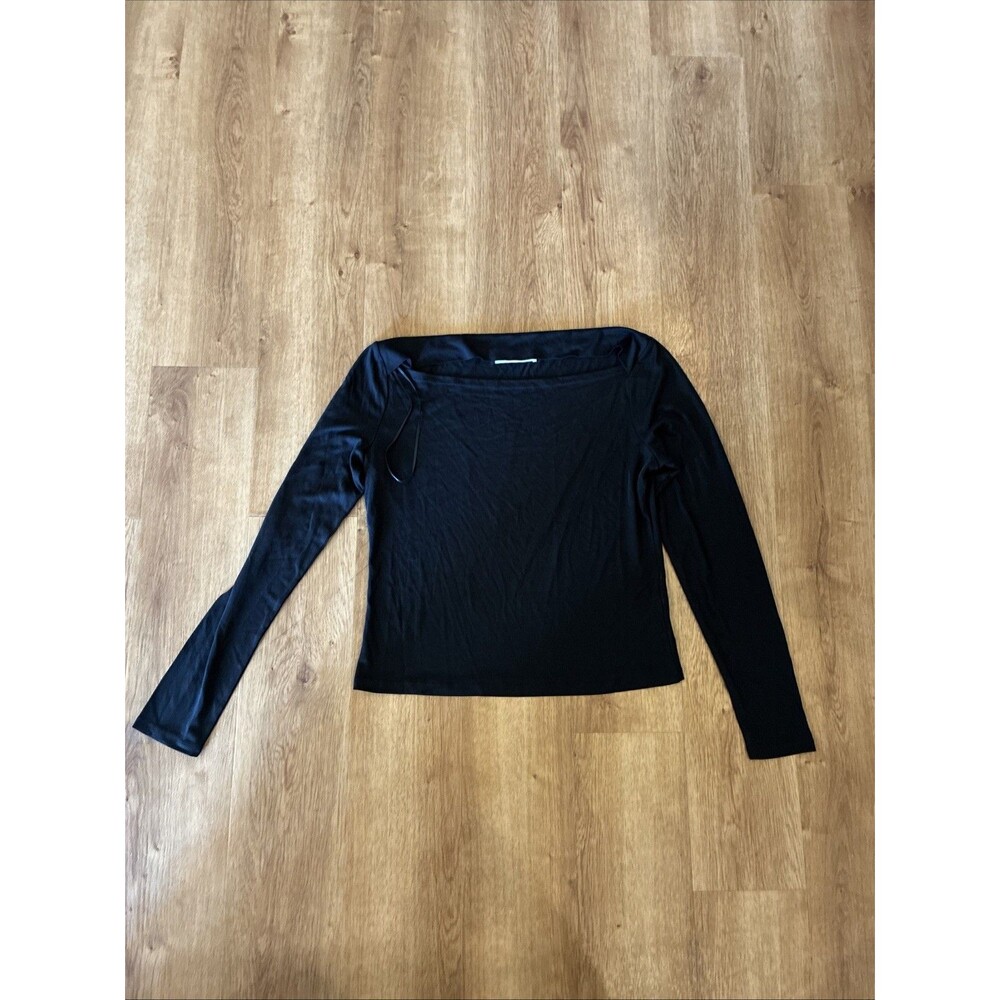 Elodie Women’s Size XL‎ Black Stretchy Boatneck Long Sleeve Top